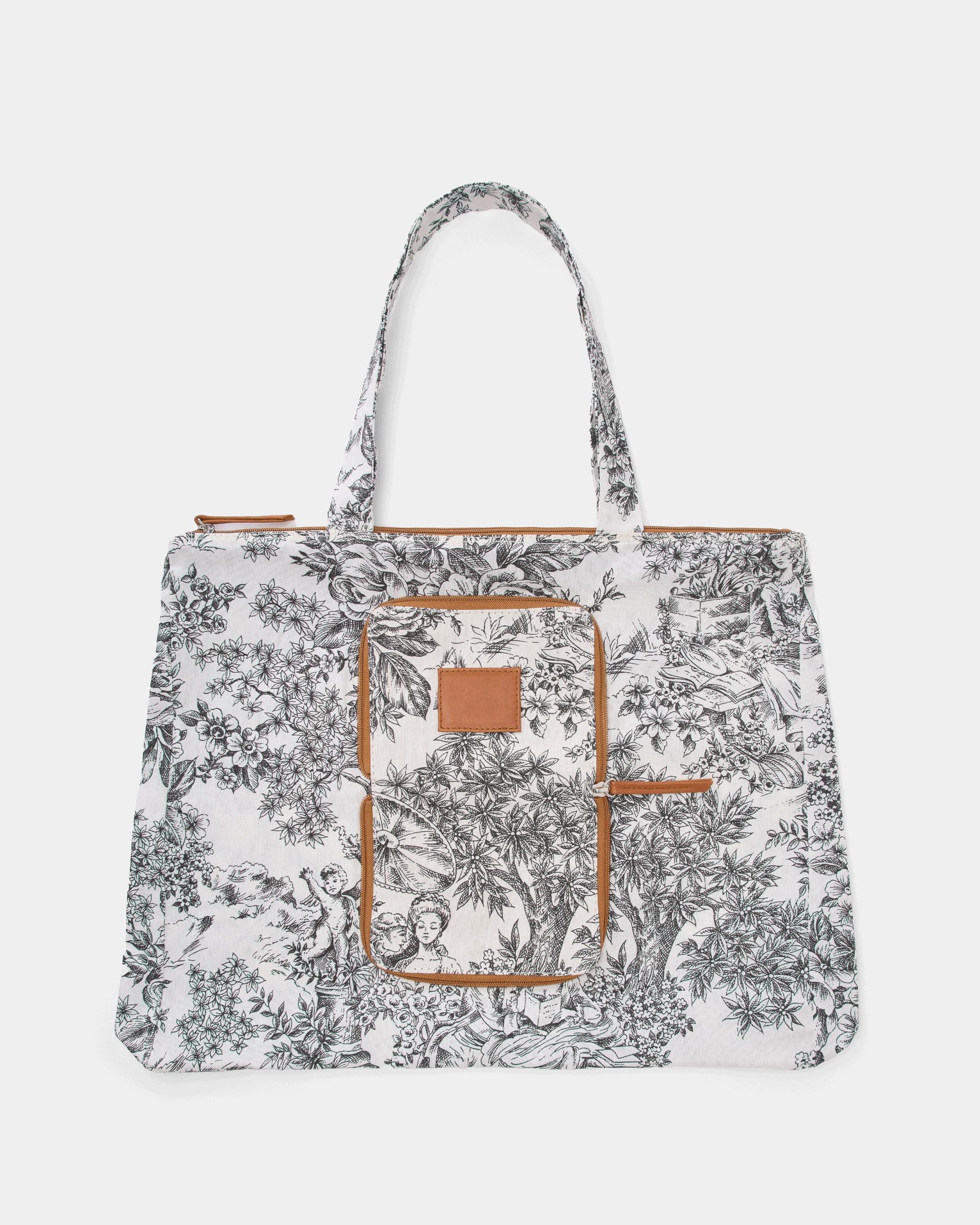 Bolsa Shopping Toile de Jouy Negro